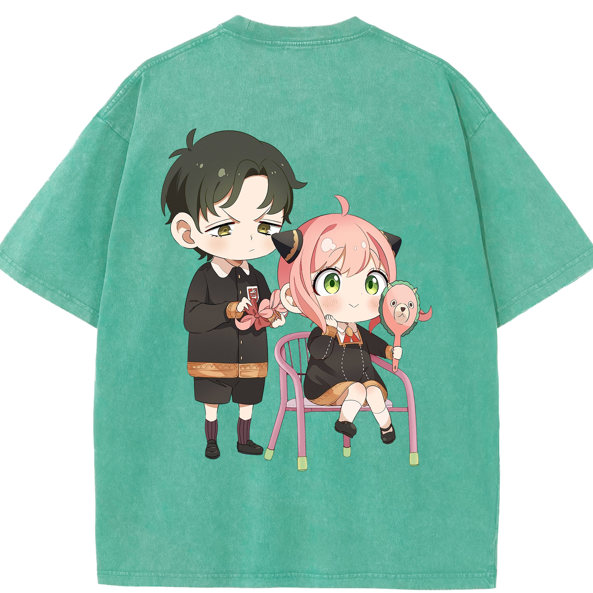 （画像用） SPY×FAMILY间谍家家酒 綿100% ヴィンテージ風 半袖Tシャツ（背面プリント）